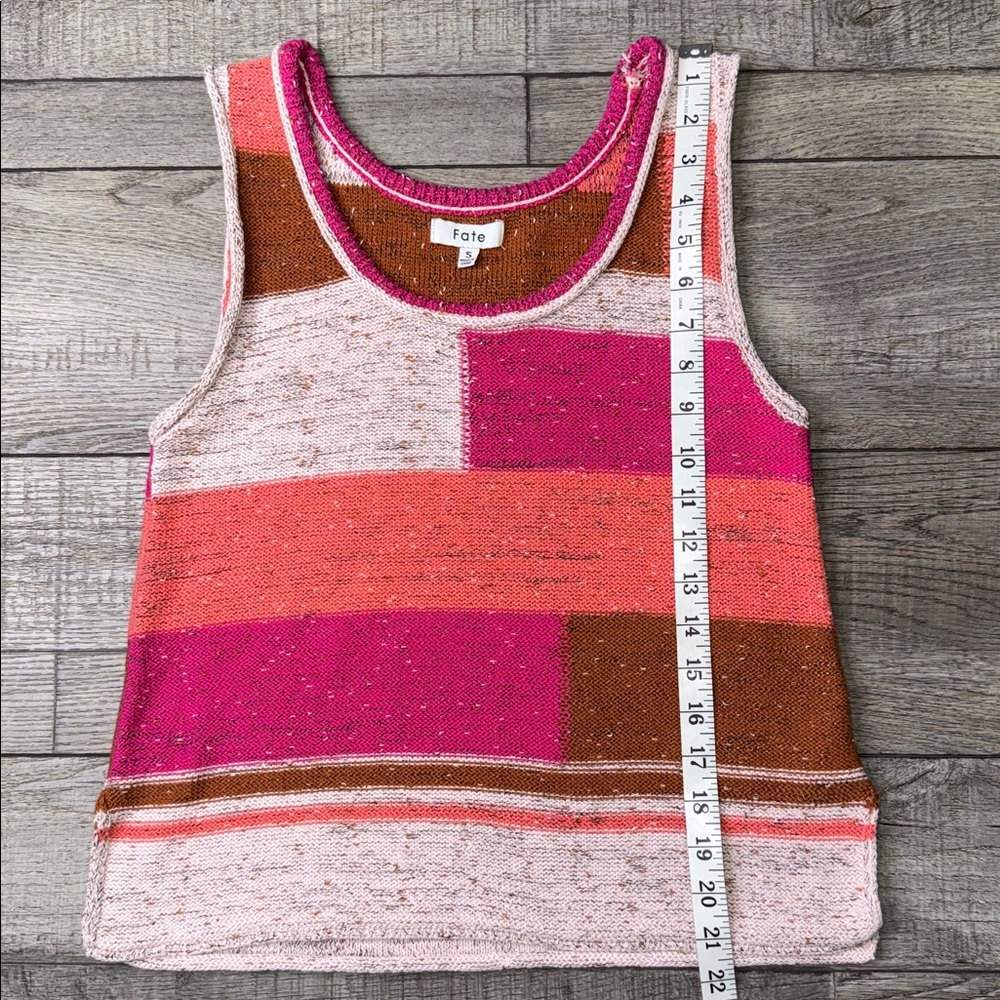 Fate Pink And Orange Patchwork Block Sweater Size… - image 6